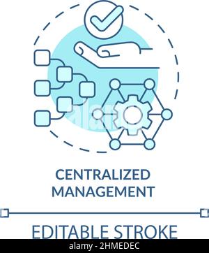 Centralized management turquoise concept icon Stock Vector