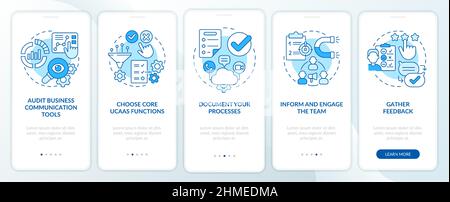 How to move to UCaaS blue onboarding mobile app screen Stock Vector