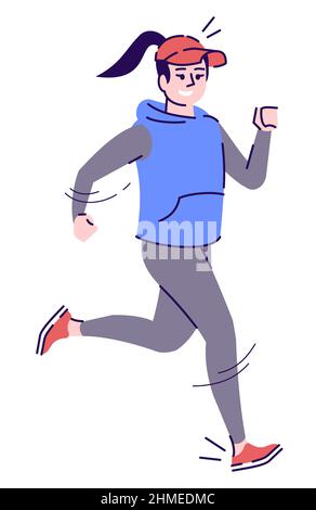 Sporting event semi flat RGB color vector illustration Stock Vector
