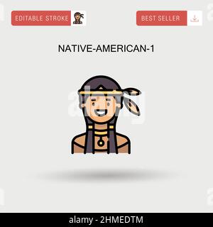 Native-american-1 Simple vector icon. Stock Vector