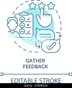 Gather feedback turquoise concept icon Stock Vector