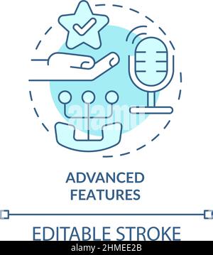 Advanced features turquoise concept icon Stock Vector