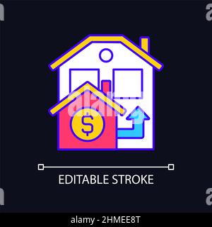 Bridge loan RGB color icon for dark theme Stock Vector