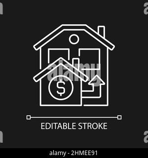 Bridge loan white linear icon for dark theme Stock Vector