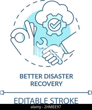Better disaster recovery turquoise concept icon Stock Vector