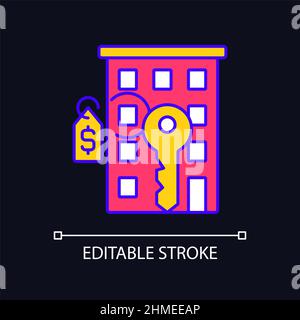 Flat selling RGB color icon for dark theme Stock Vector