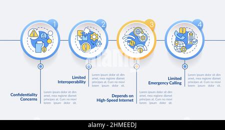 UCaaS risks circle infographic template Stock Vector