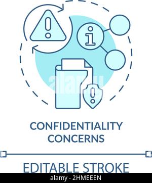 Confidentiality concerns turquoise concept icon Stock Vector
