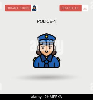 Police-1 Simple vector icon. Stock Vector
