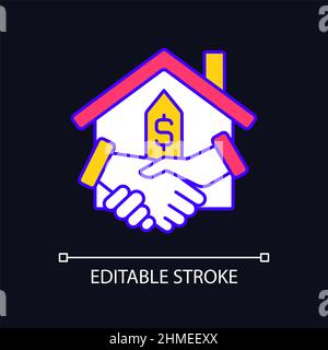 Closing RGB color icon for dark theme Stock Vector
