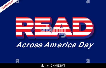 read across america day text effect design Stock Vector