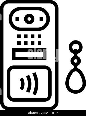 intercom contactless line icon vector illustration Stock Vector Image ...