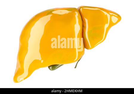 Real Liver Color Realistic illustration of cirrhosis of human liver isolated on white ...