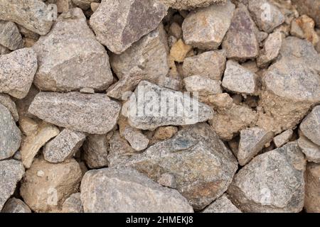 Stone rock pieces, crushed gravel texture, can be used as background Stock Photo