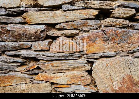 Stone and clay wall texture. Stone background with clay. Stock Photo