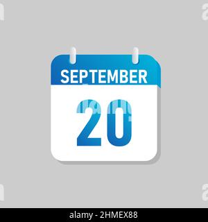White daily calendar Icon September in a Flat Design style. Easy to edit Isolated vector Illustration. Stock Vector