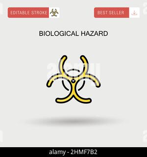 Biological hazard Simple vector icon. Stock Vector