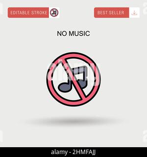 No music Simple vector icon. Stock Vector