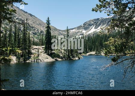 Sopris Lake in the Holy Cross Wilderness, Colorado Stock Photo