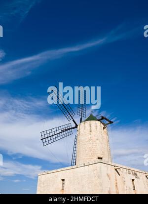 Xarolla Windmill in Zurrieq Malta Stock Photo