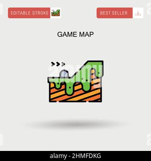 Game map Simple vector icon. Stock Vector