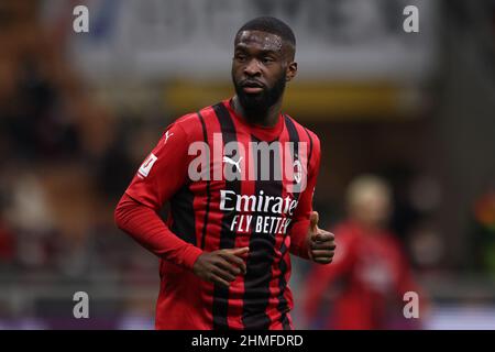 Milan, Italy, 9th February 2022. Fikayo Tomori of AC Milan looks on during the Coppa Italia match at Giuseppe Meazza, Milan. Picture credit should read: Jonathan Moscrop / Sportimage Credit: Sportimage/Alamy Live News Stock Photo