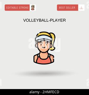 Volleyball-player Simple vector icon. Stock Vector