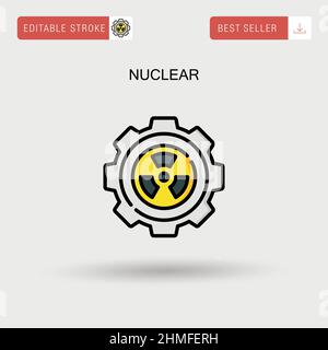 Nuclear Simple vector icon. Stock Vector