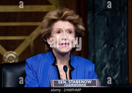Washington, DC, USA. 9th Feb, 2022. February 9, 2022 - Washington, DC, United States: U.S. Senator DEBBIE STABENOW (D-MI) speaking at a hearing of the Senate Agriculture, Nutrition, and Forestry Committee. (Credit Image: © Michael Brochstein/ZUMA Press Wire) Stock Photo