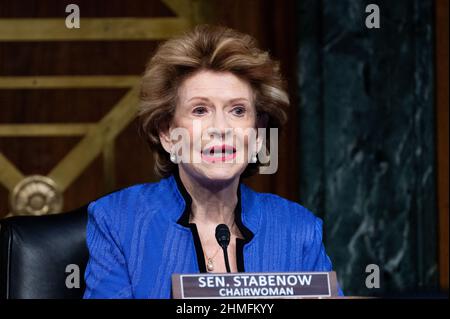 Washington, United States. 09th Feb, 2022. U.S. Senator Debbie Stabenow (D-MI) speaking at a hearing of the Senate Agriculture, Nutrition, and Forestry Committee. Credit: SOPA Images Limited/Alamy Live News Stock Photo