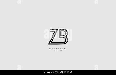Alphabet letters Initials Monogram logo ZB BZ Z B Stock Vector