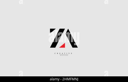 Alphabet letters Initials Monogram logo ZA AZ Z A Stock Vector