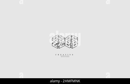 Alphabet letters Initials Monogram logo ZB BZ Z B Stock Vector