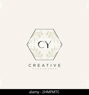CY Initial Letter Flower Logo Template Vector premium vector Stock Vector