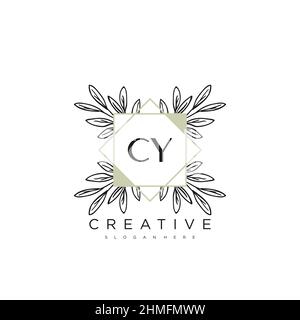 CY Initial Letter Flower Logo Template Vector premium vector Stock Vector