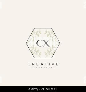 CX Initial Letter Flower Logo Template Vector premium vector Stock Vector