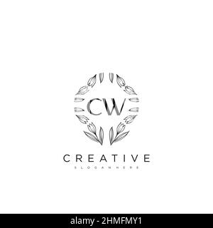 CW Initial Letter Flower Logo Template Vector premium vector Stock ...