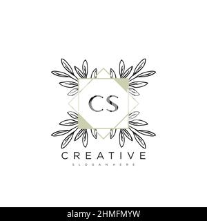 CS Initial Letter Flower Logo Template Vector premium vector Stock Vector