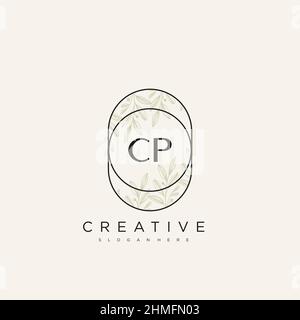CP Initial Letter Flower Logo Template Vector premium vector Stock Vector