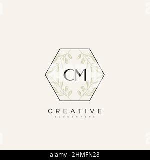 CM Initial Letter Flower Logo Template Vector premium vector Stock Vector