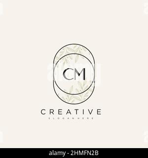 CM Initial Letter Flower Logo Template Vector premium vector Stock Vector