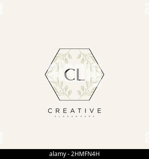 CL Initial Letter Flower Logo Template Vector premium vector Stock Vector