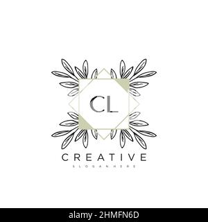 CL Initial Letter Flower Logo Template Vector premium vector Stock Vector