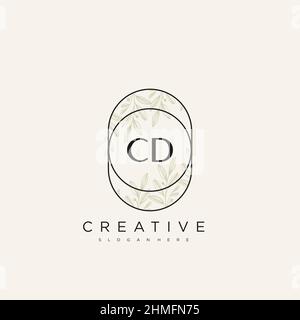 CD Initial Letter Flower Logo Template Vector premium vector Stock Vector