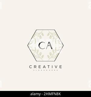 CA Initial Letter Flower Logo Template Vector premium vector Stock Vector