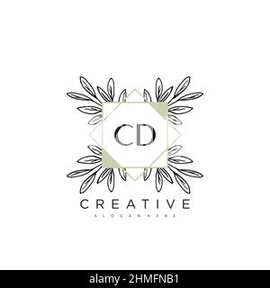 CD Initial Letter Flower Logo Template Vector premium vector Stock Vector