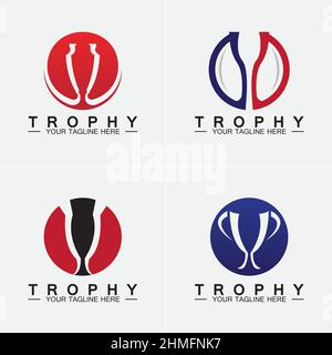 Trophy vector logo icon.champions  trophy logo icon for winner award logo template Stock Vector