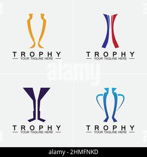 Trophy vector logo icon.champions  trophy logo icon for winner award logo template Stock Vector