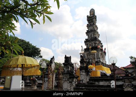 Around Pura Agung Jagatnatha of Denpasar, Bali. Taken in January 2022. Stock Photo