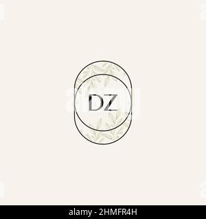DZ Initial Letter Flower Logo Template Vector premium vector Stock Vector